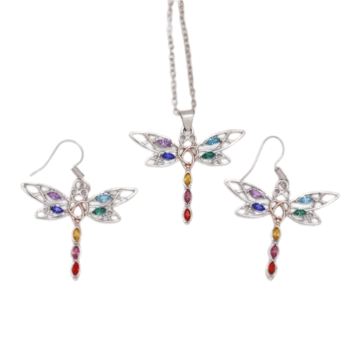 Conjunto de libélula 7 chakras - Acero quirúrgico