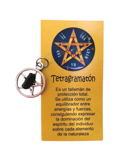 Dije de tetragrámaton con turmalina negra
